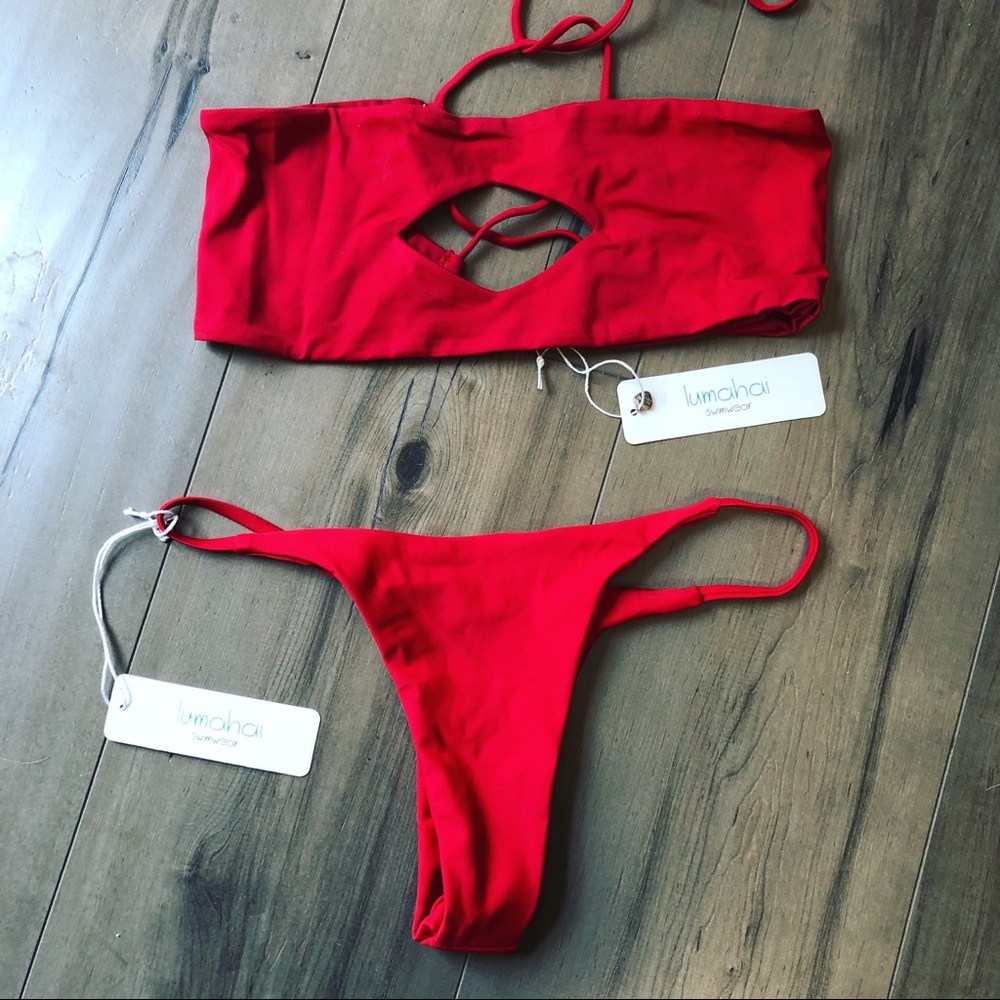 Lumahai swimwear red bikini swimwear set